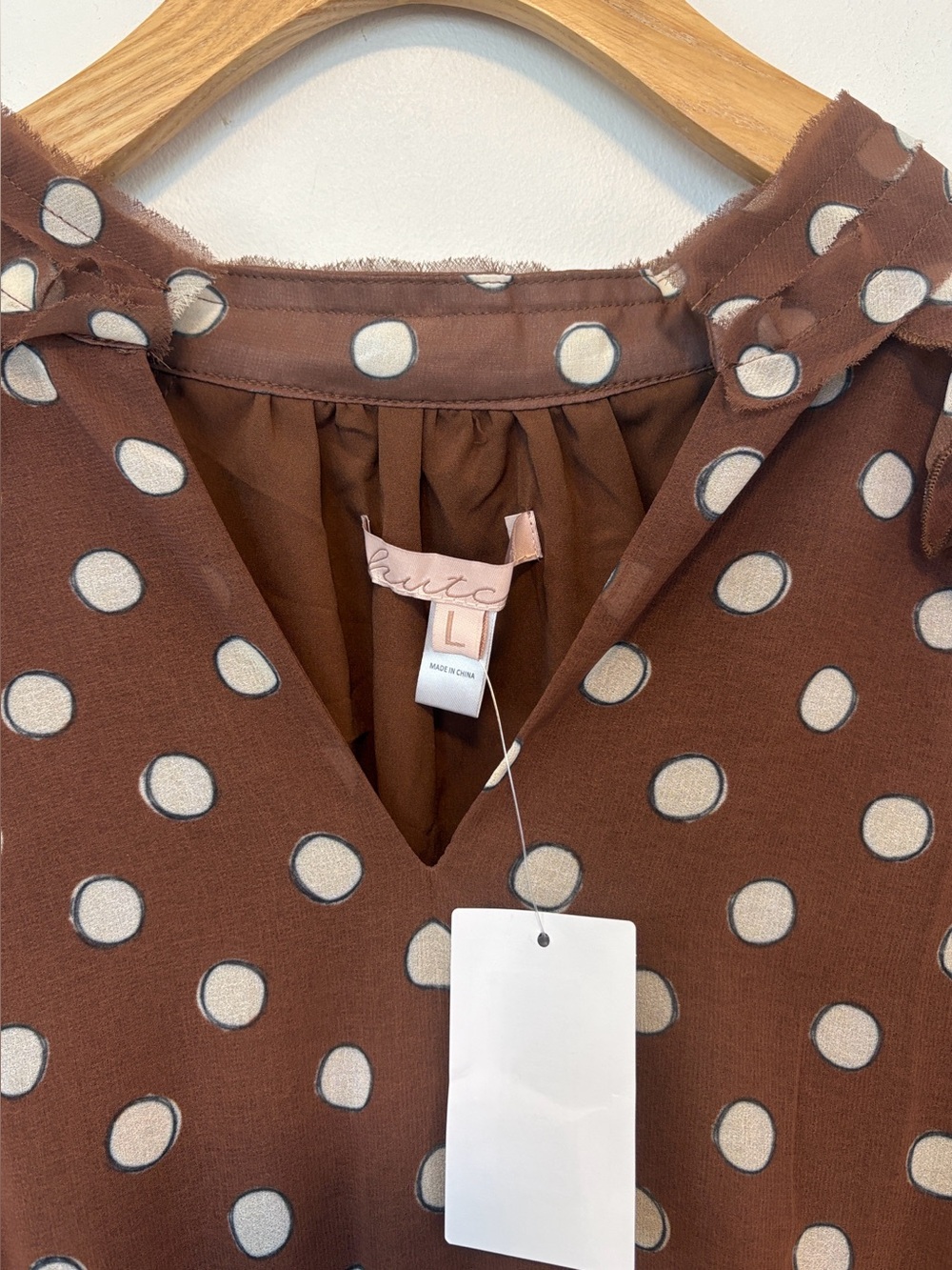 Hutch Chocolate Polka Dot Dress NWT , sz : large - Picture 5 of 11